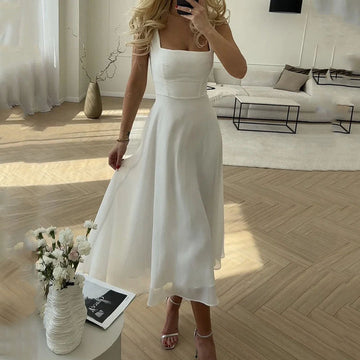 Robe Élégante Sans Manches Uni pour Femme