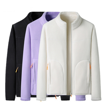 Lina - Cardigan en Fleece Douillet avec Manches Longues et Poches Zippées pour Femmes et Hommes