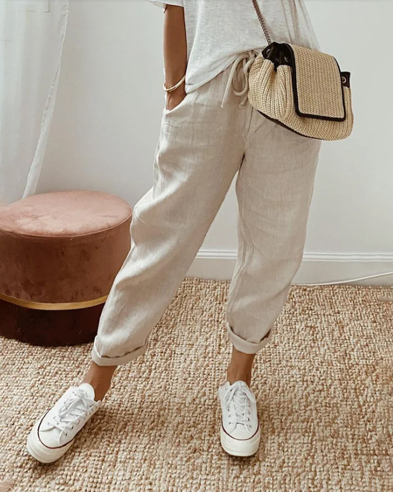 Pantalon Uni Confortable pour l’Été pour Femmes | Emma