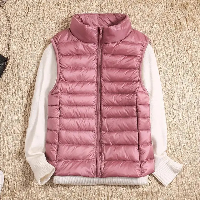 Gilet Sans Manches Ultra Léger en Duvet Chaud et Confortable pour Femme