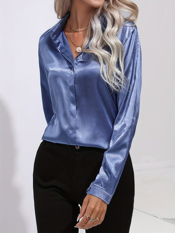 Elena - Blouse élégante en satin pour femme