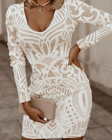 Robe Bodycon Stylée à Col V pour Femme | Serena