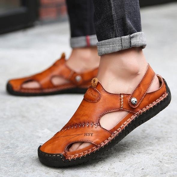 Sandales Confortables et Respirantes en Cuir Pour Homme