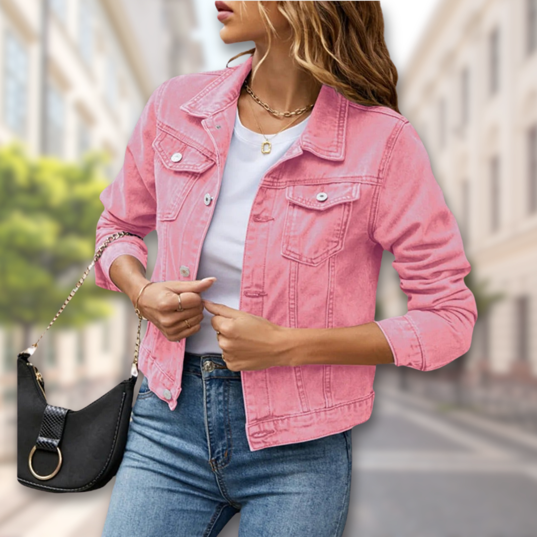 Veste en Denim Boutonnée & Élégante pour Femme | Elara