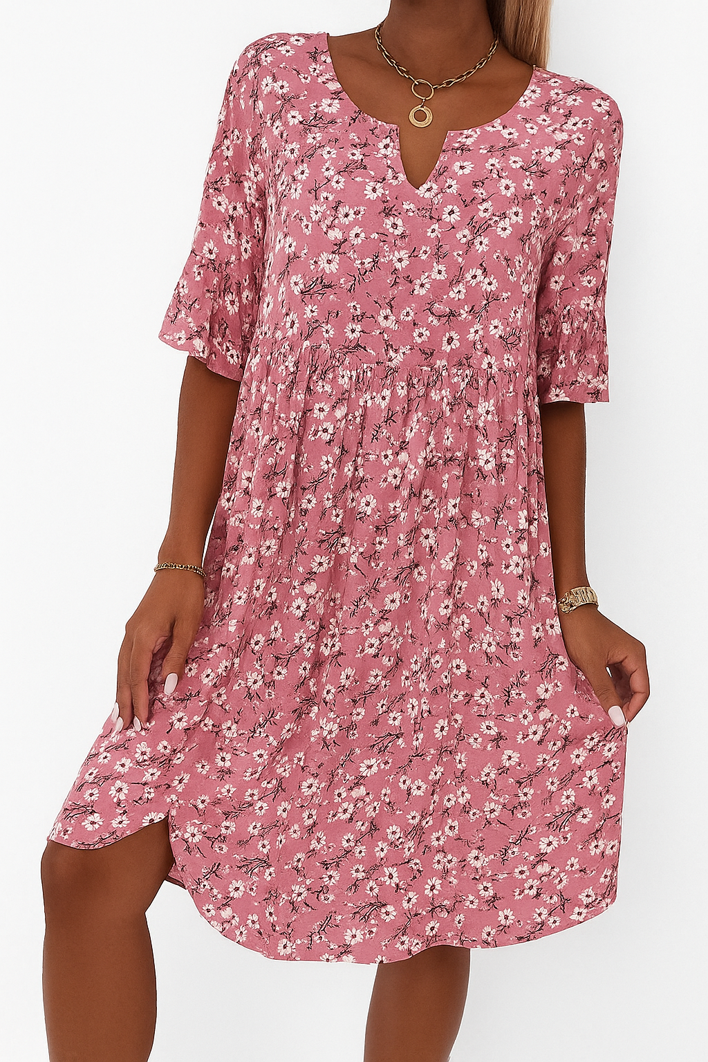 Robe Évasée Fleurie Féminine pour Femme