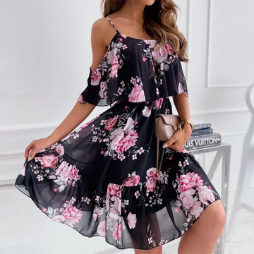 Robe d’Été Élégante à Motif Fleuri pour Femme | Noelia