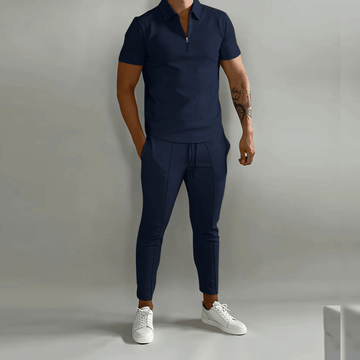 Ensemble Élégant avec Polo et Pantalon Habillé Pour Homme