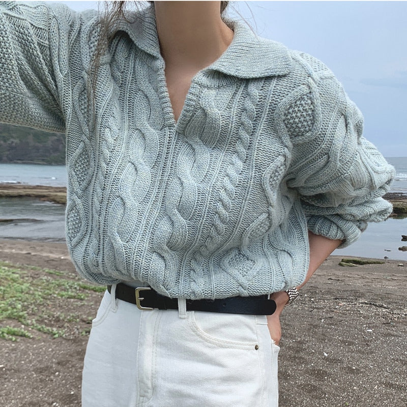 Athena - Pull Automne Rétro Tricoté Élégant pour Femmes