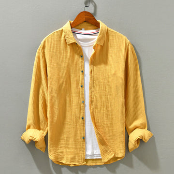 Chemise légère et tendance à manches longues froissée pour Homme