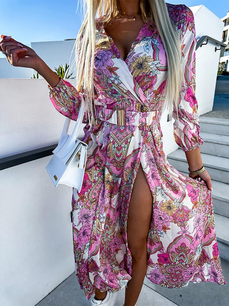 Robe d’Été Stylée à Motif Fleuri pour Femme | Alessia