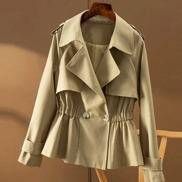 Hilary - Trench Coat Beige Clair Stylé et Confortable pour l'Automne pour Femmes