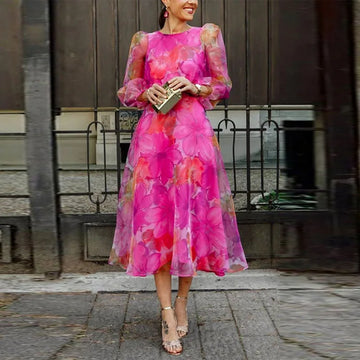 Robe Élégante à Motif Fleuri pour Femme | Elise