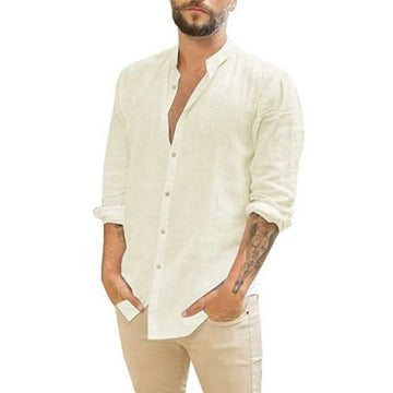 Chemise Élégante et Respirante en Lin Pour Homme