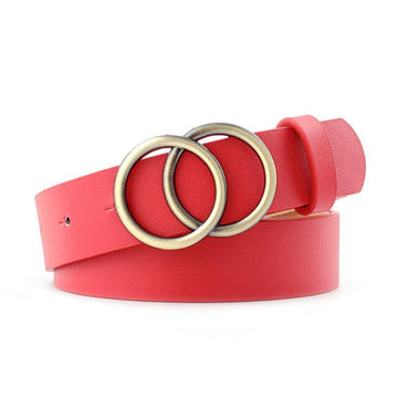 Ceinture en Cuir Stylée avec Boucle en Anneau pour Femme