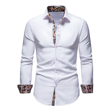 Chemise à Manches Longues Imprimée Paisley Élégante et Respirante pour Homme