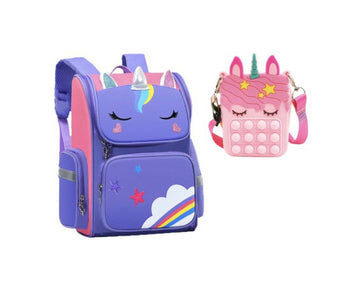 Daisy - Sac à Dos Enfant Licorne Violet avec Pop It